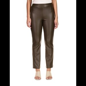 Sanctuary Women's Carnaby Faux-Leather Cropped Leggings in Brown L EUC
